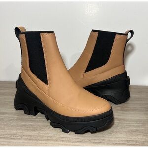 Sorel Brex™ Waterproof Chelsea Boot in Tawny and Black, Size 7